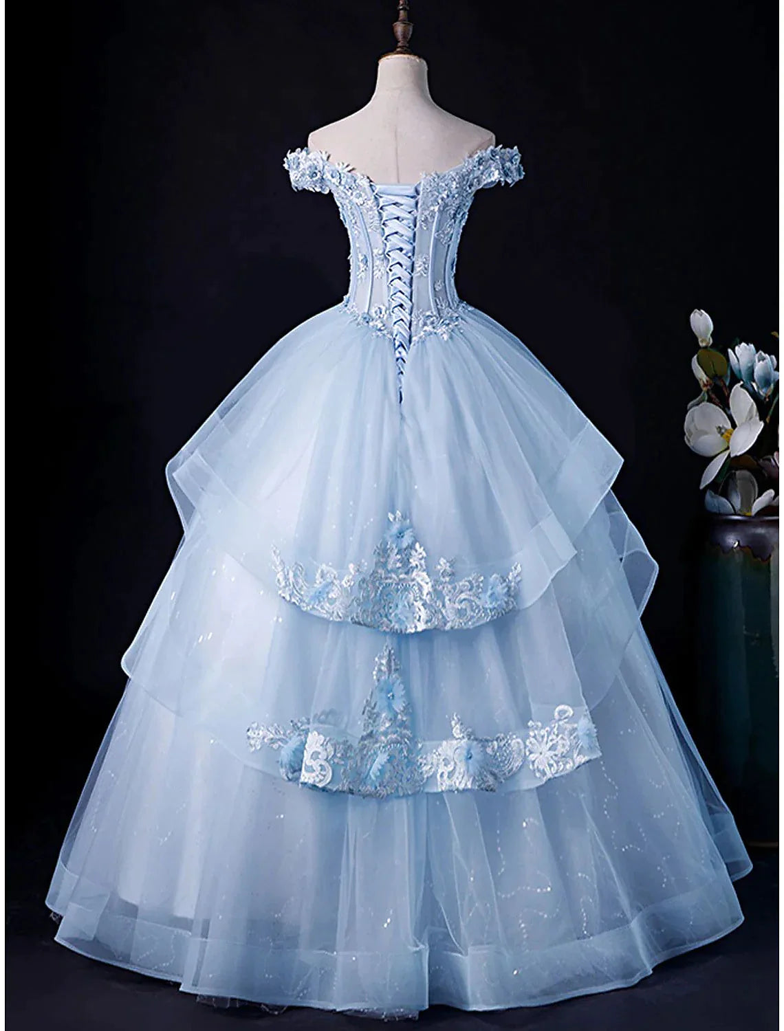 Ballkleid Abendkleid Minimalistisches Kleid Formelle Hochzeitsgäste Bodenlänge Ärmellos Schulterfrei Tüll Rückenfrei mit Faltenapplikationen